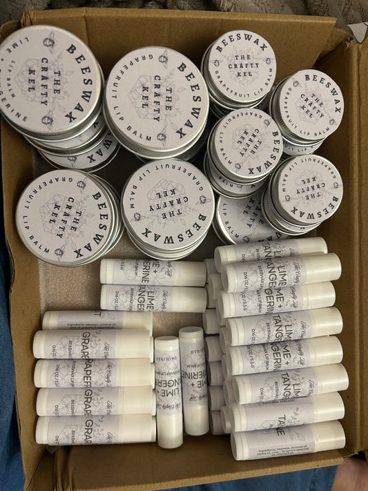 Beeswax lip balms stick lime and tangerine